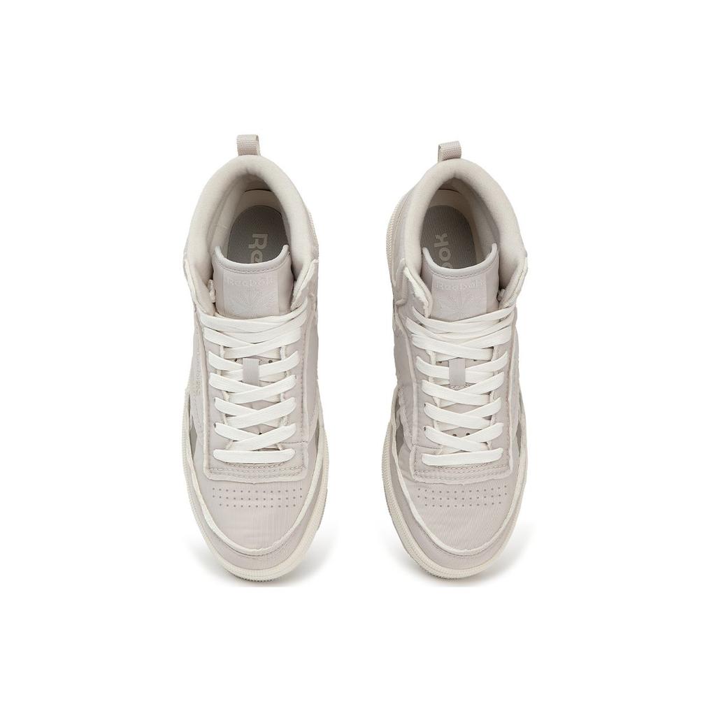 Reebok Club C 85 W+ Mid Fashion Удобные Ретро Универсальные Кроссовки с Высоким Верхом Кроссовки Унисекс Серый Белый 24FRC909U4GW2