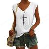 Летняя новая женская футболка с принтом Christian Jesus 3D, майки с буквенным принтом, модная футболка с коротким рукавом и V-образным вырезом, женские топы, футболки