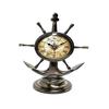 Desk Clock, Brass Table Clock, Anchor and Ship Wheel Clock, Premium Gift for Your Loved One