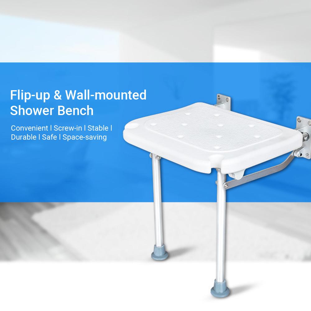 Складная скамейка для душа, откидное вкручивающееся сиденье для ванны, настенное крепление, стул для ванной комнаты, табурет с нескользящим покрытием