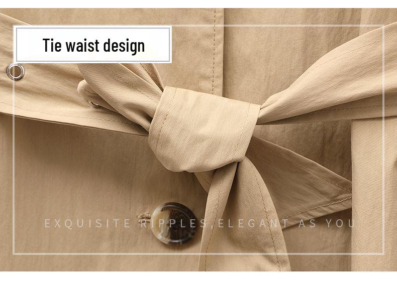 Женская приталенная хлопковая ветровка с поясом, весна 2026