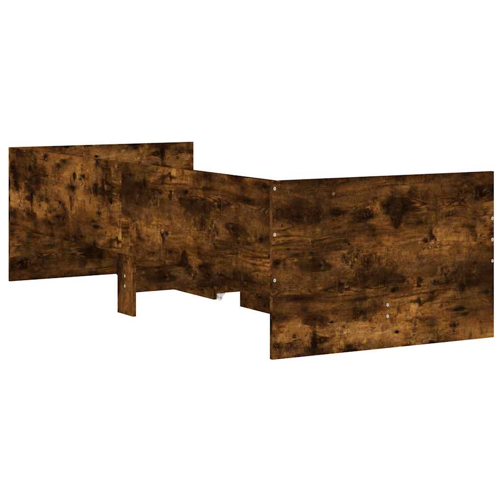Bed Frame with Drawers Smoked Oak 90 x 190 cm