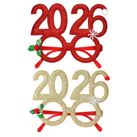 2026 New Year Eve Glasses Christmas Party Photo Props for Adults Kids
