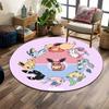 Eevee and Evolutions Circle Design Print Round Rug, Living Room, Bedroom, Playroom Carpet, Non Slip Floor Mat, Gift