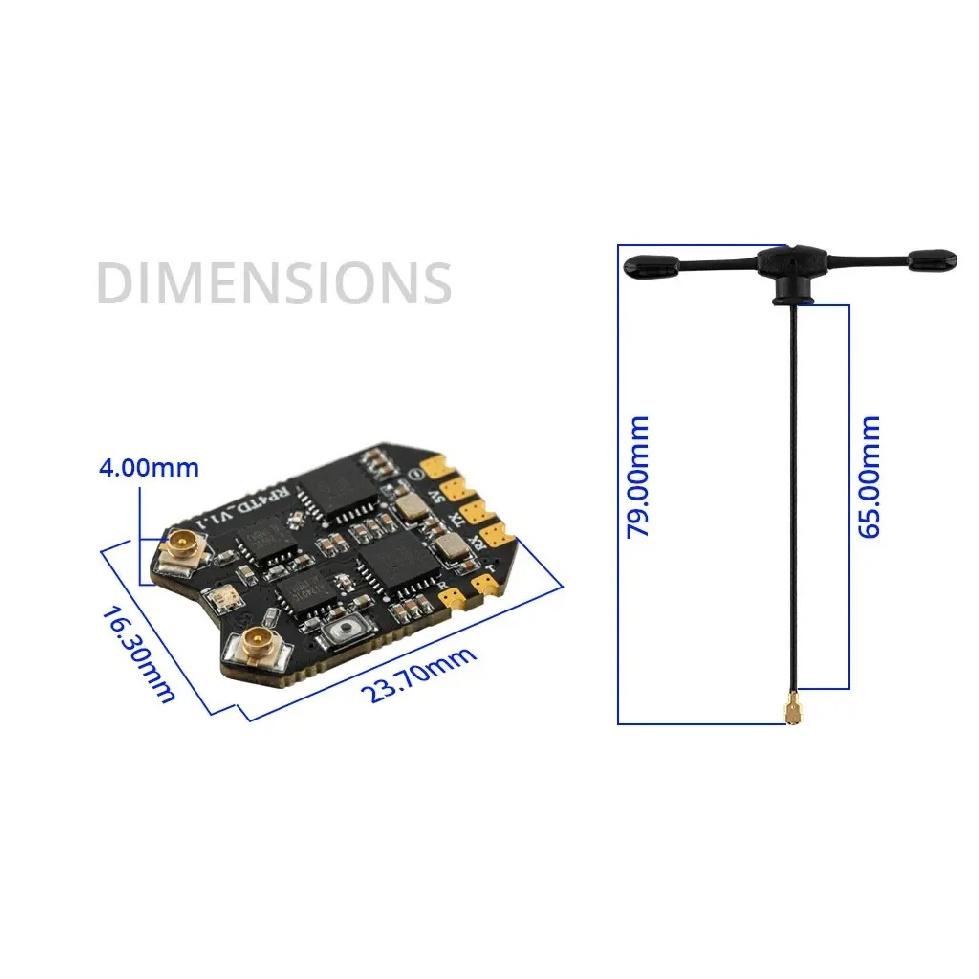 RadioMaster RP4TD ExpressLRS 2.4GHz Diversity Receiver with Dual Antenna for FPV Drone Fixed Wing, RC Model DIY Parts