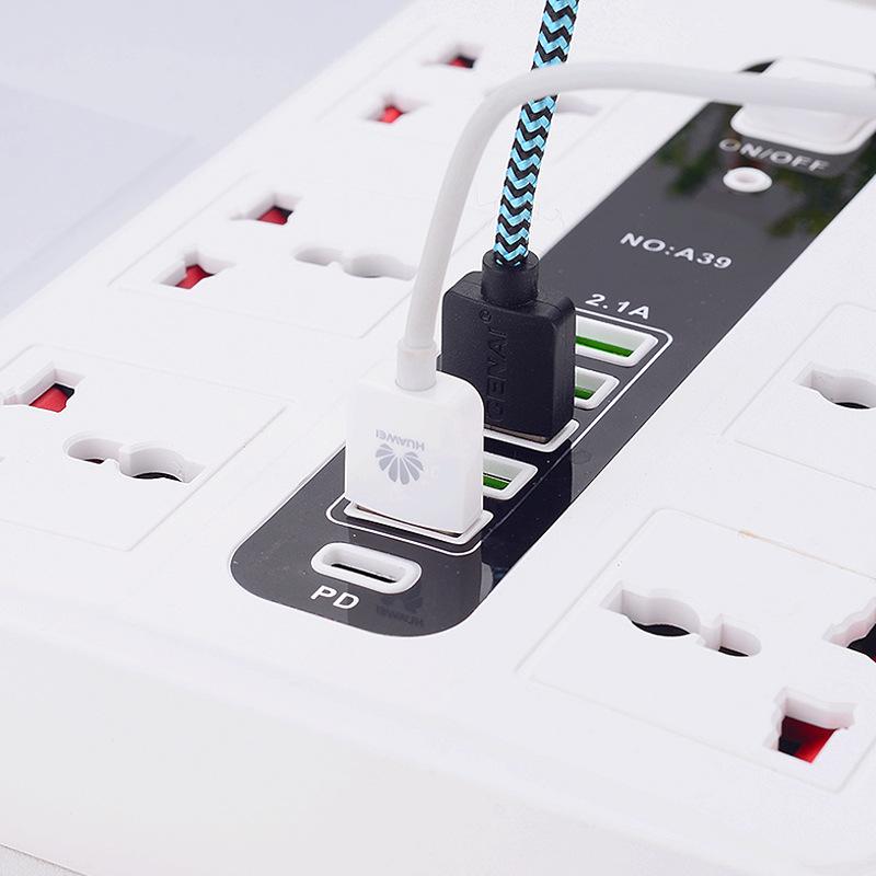 Multi-port USB Power Strip with Extension Cord and UK Plug for Home Use