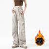 Riveted Overalls Women's Autumn and Winter Velvet High-waisted High Street Vibe Sports Wide-leg Casual Pants