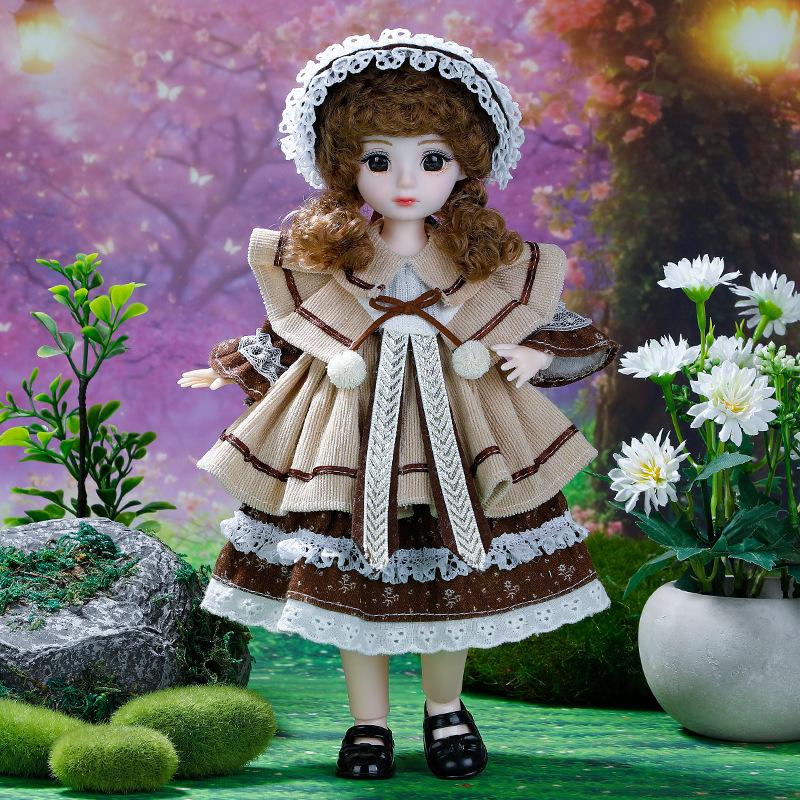 30Cm Bjd Dolls Princess Full Set 1/6 Anime Bjd With Clothes 23 Joint Movable Body Dress Up Doll House Set Birthday Gifts Toys