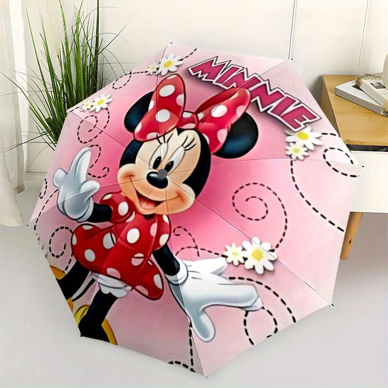 1pc Minnie Mouse Automatic Folding Umbrella, 8-Rib Portable & Foldable Design, All-Season Use yy0722154