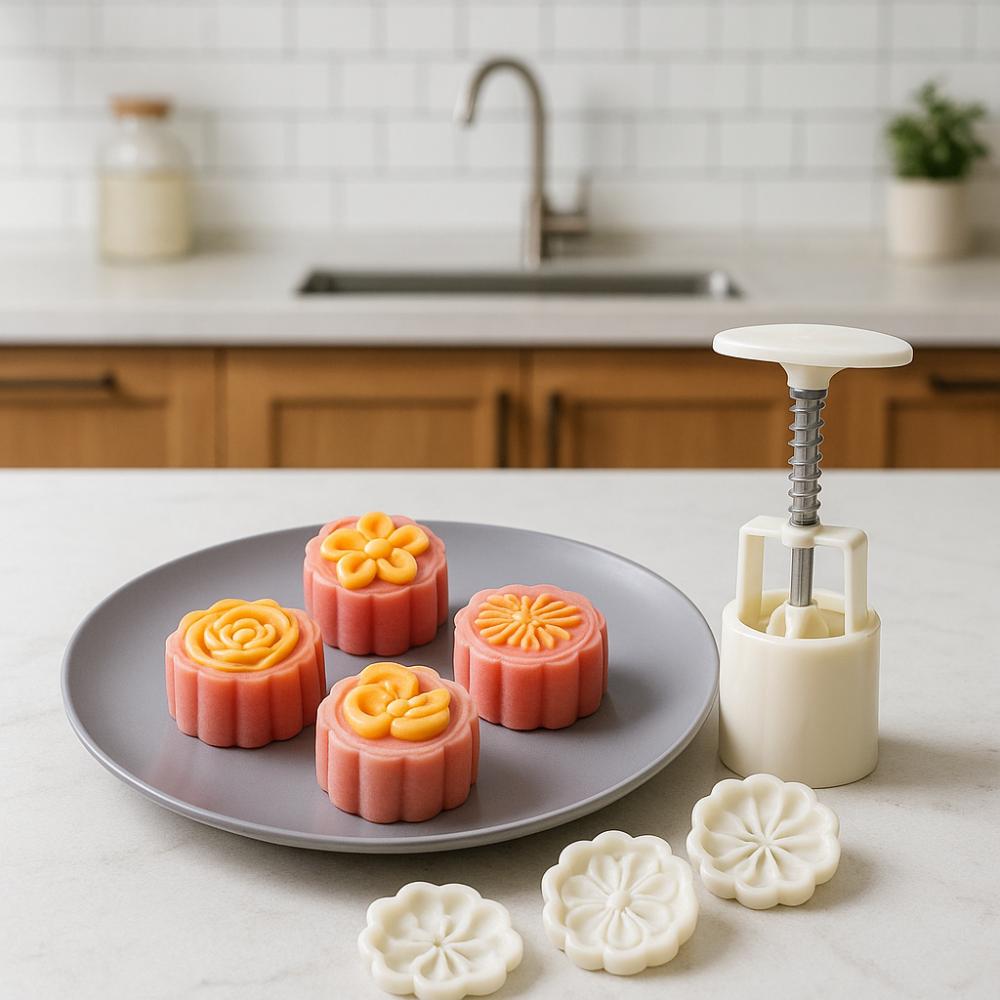 3D Mooncake Mold Flower-shaped Pastry Making Tools Cookie Stamp Mould Kitchen DIY