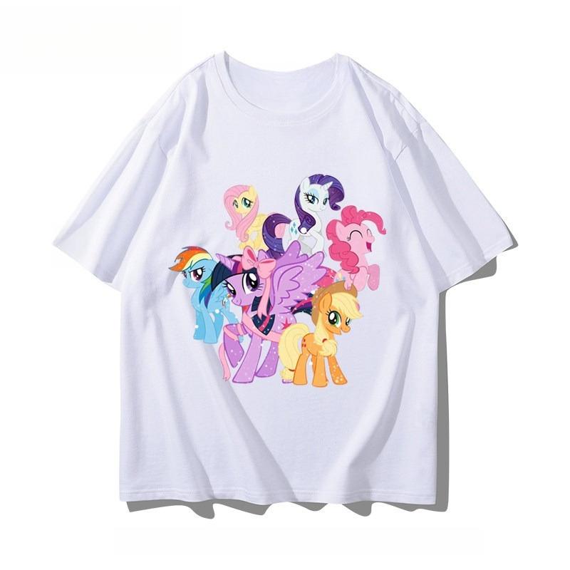 Лето 2026 года новая анимационная серия My Little Pony Briq Yunbao сопутствующие товары футболка с коротким рукавом для унисекс и женщин