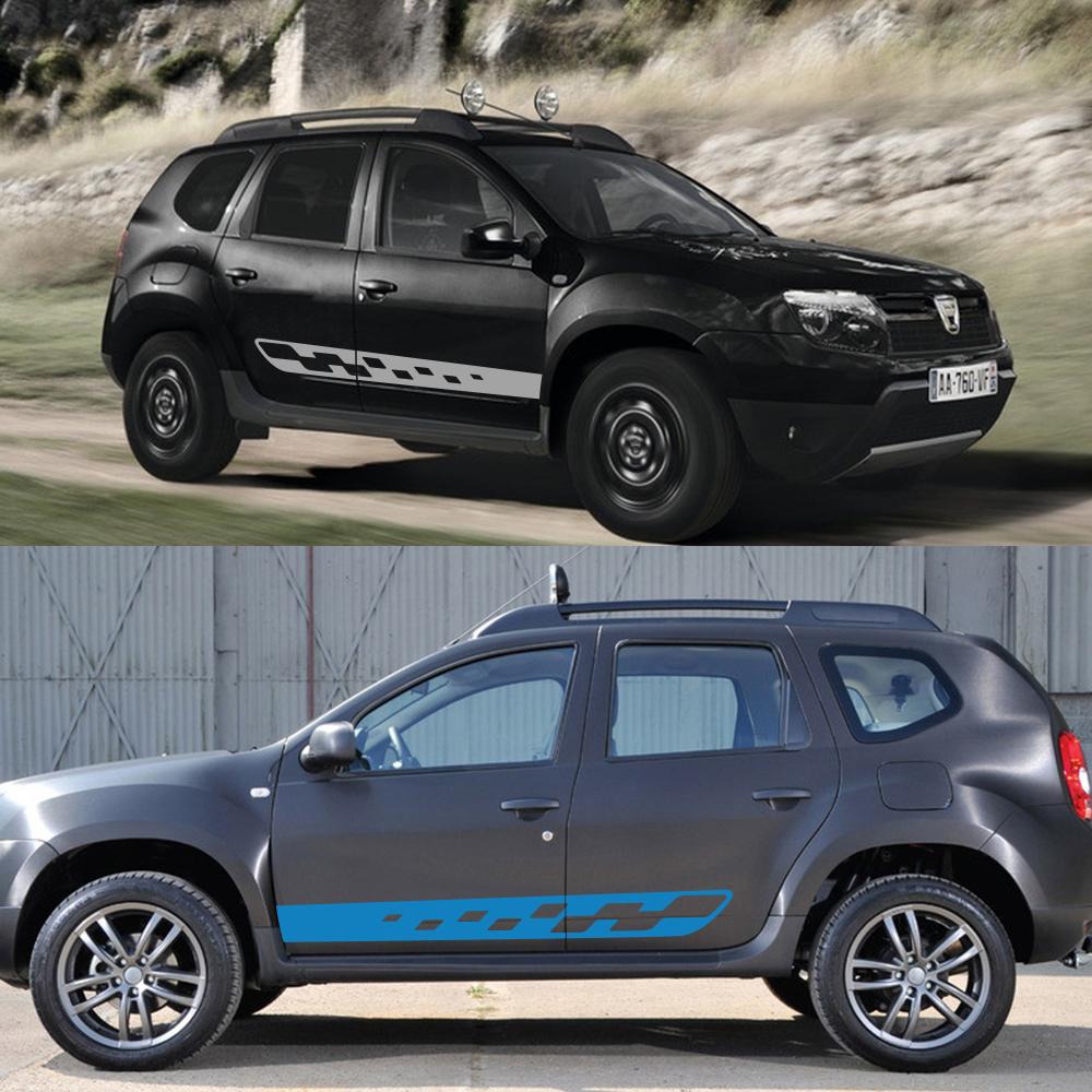 Боковые наклейки на двери автомобиля для Renault Dacia Duster, DIY, Автомобильная виниловая пленка, Спортивная графика, Стайлинг, Декали, Аксессуары для тюнинга автомобилей