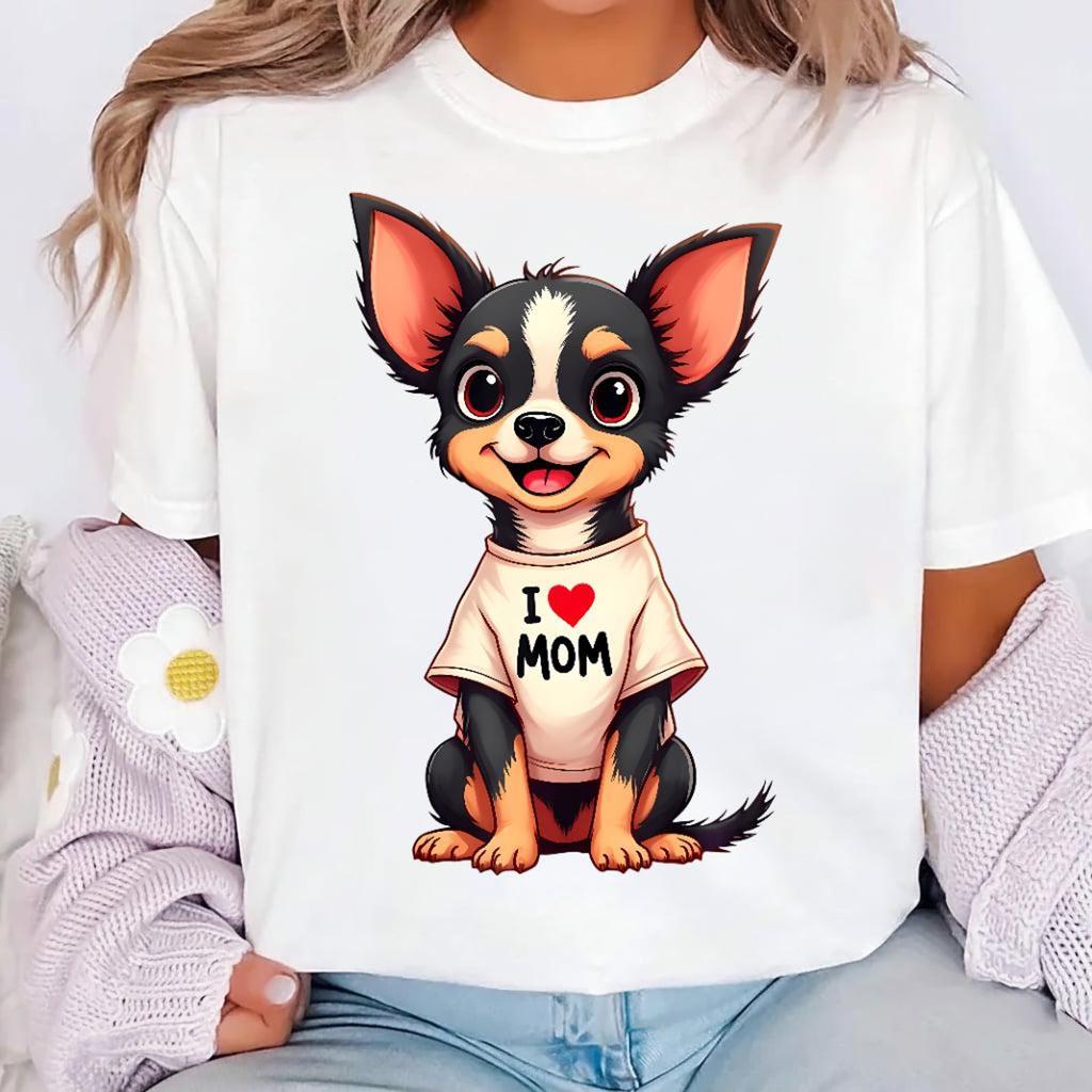 Chihuahua I Love Mom Shirt, Funny Chihuahua Dog Mom Gift, Mothers Day Dog Lover Tee, Cute Chihuahua Mom