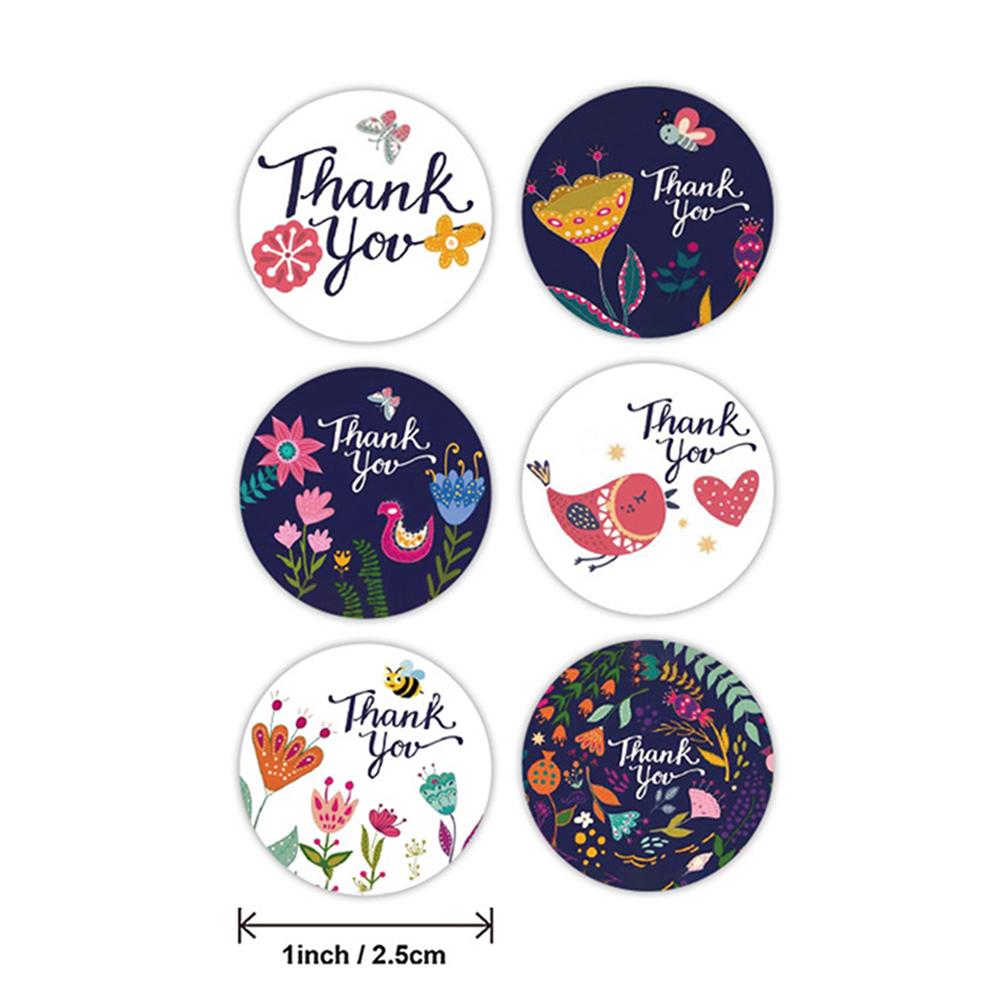 100-500pcs Floral Kraft Paper Stickers Scrapbook Gift Stationery Label Stickers Handmade With Love Thank You For The Stickers