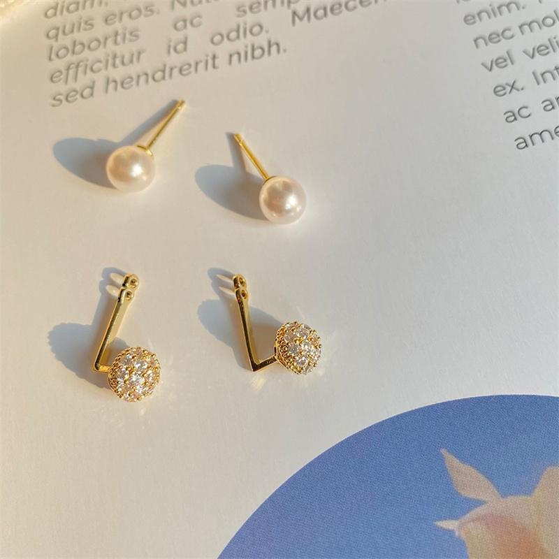 Модные простые серьги с серебряными иглами S925 и жемчугом, серьги в классическом стиле для женщин и девочек, маленькие и изысканные украшения для ушей