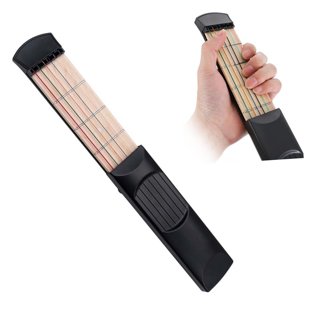 Карманная гитара, красочный тренажер для аккордов, тренажер для гитары, инструмент для занятий гитарой, 6-струнная модель с 4 ладами для