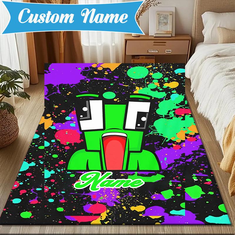 Custom Name Space Alien un-speakable Rug for Living Room, Game Rooms, Office, Bedroom, Floor Mat Playful Design, fan gifts Christmas decor