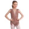 Детский купальник для балета и танцев для девочек, костюм для фигурного катания, гимнастики, боди с блестящими стразами и кисточками
