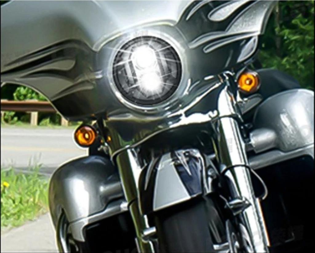 7" Full LED Headlight Compatible with Harley, Jeep, Land Rover, Hummer, Lada - 1 Pc