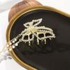 5.5cm Rhinestone Hollow Butterfly Pearl Tassel Hair Grab