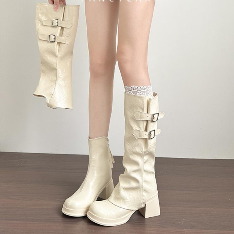 High Heels High Boots Women Platform Chunky Shoes Designer 2026 Winter New Sexy Party Chelsea Motorcycle Boots Pumps