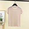 O-Neck Short Sleeve Tshirts Slim Fit Solid Color Summer Thin T-shirt Woman Bottomed Tee Tops All Match