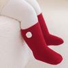 Plush New Year Infant Socks Cotton Thickened Velvet Toddler Socks Warm Red Kids Socks  Christmas
