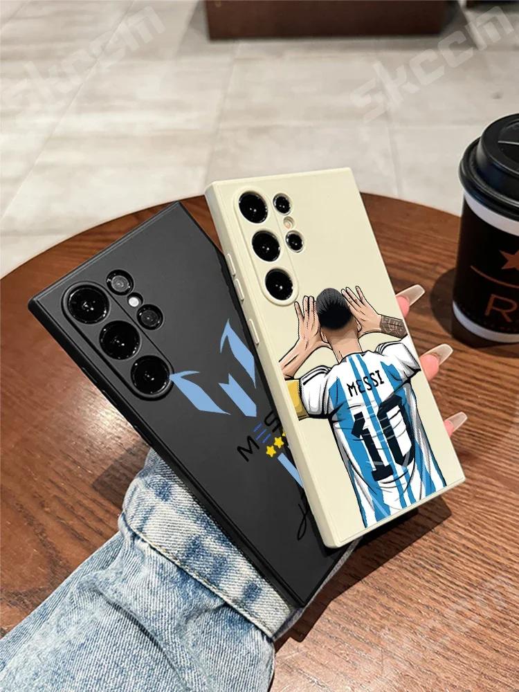 Футбольный чехол MESSi для Samsung Galaxy S23 Ultra S24 Plus S22 S20 FE A15 A35 A50 A51 A54 A55 A71 A72 A73