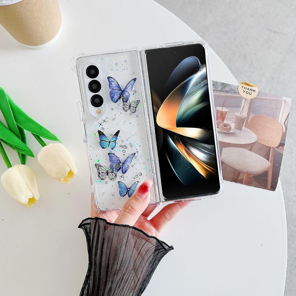 For Samsung Galaxy Z Fold4 5G Phone Case Epoxy Butterfly Folding Cover