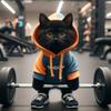 Милая скульптура Кошки-фитнес Фигурки кошек Декор Кошки с гантелями В помещении Офисы Стол Книжная полка Декор