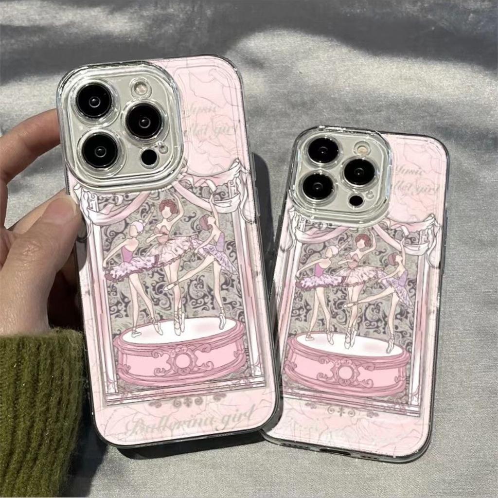 Transparent Phone Case 15 for IPhone 14 Ballet Music Box Protective Case 13 for Apple 11 Space Soft Case Anti Drop
