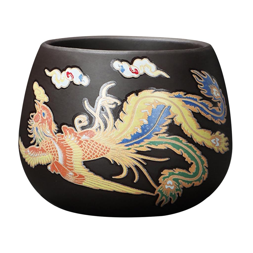 Hand-made Dragons Phoenixs Color-changing Purple Clay Teapot Reusable Tea Pot For Brewings Tea Cup Infuser Teapot Valuable Gift