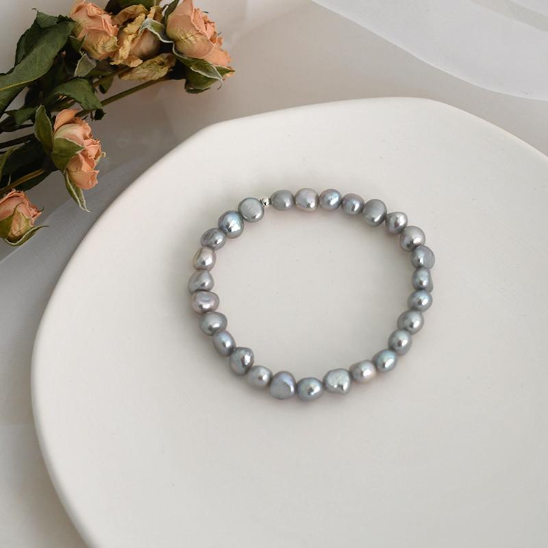 Настоящие натуральные пресноводные барочные жемчужные браслеты и браслеты для женщин 925 серебряные бусины ювелирные изделия подарки на Новый год