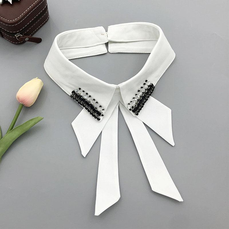 Fashion Lace White Fake Collar Women Detachable Collars for Women Black Lapel False Collars Woman Tie Clothes Accessories