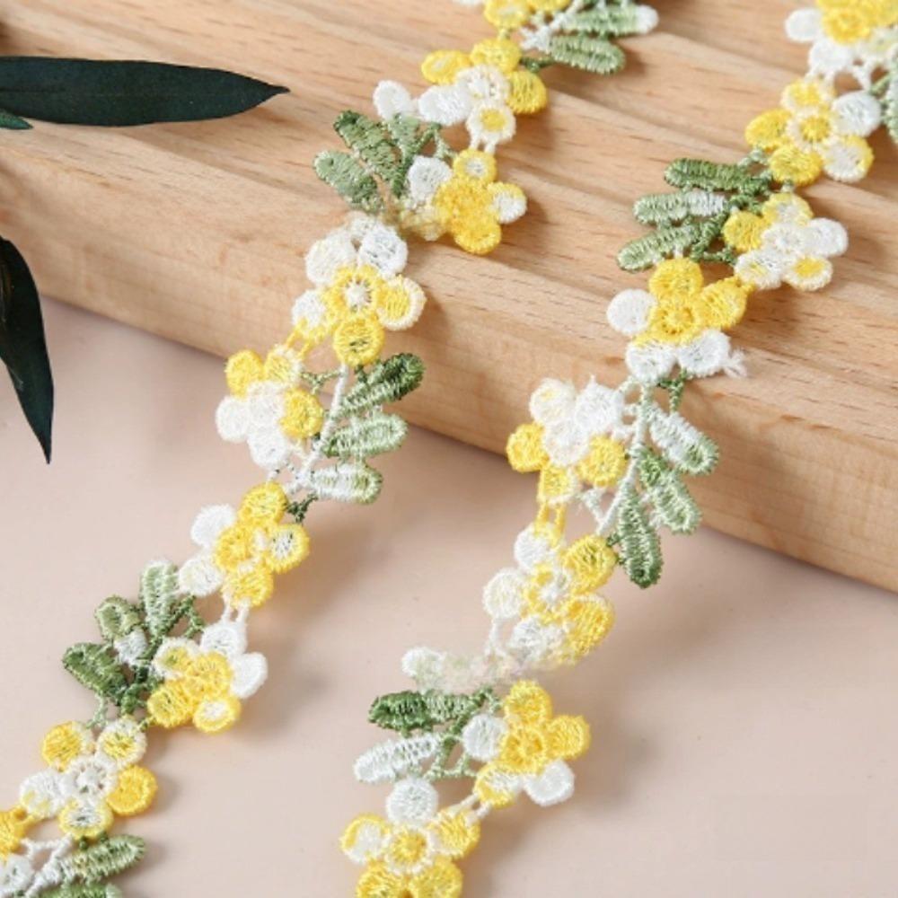 Water-soluble Flower Lace Trim 2cm Wide Small Floral Lace Embroidered Lace Trim Sewing Projects