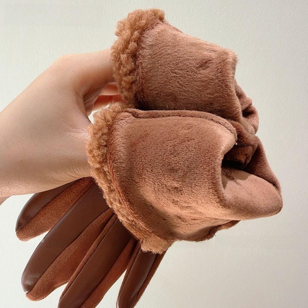 Warm Touch Screen Gloves Thick Thermal Winter Gloves Stylish Fleece Lined Gloves Girls