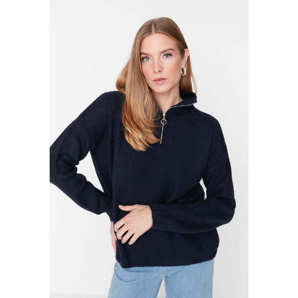 Мягкий текстурированный трикотаж антрацитового цвета на молнии Twoaw20xs0009