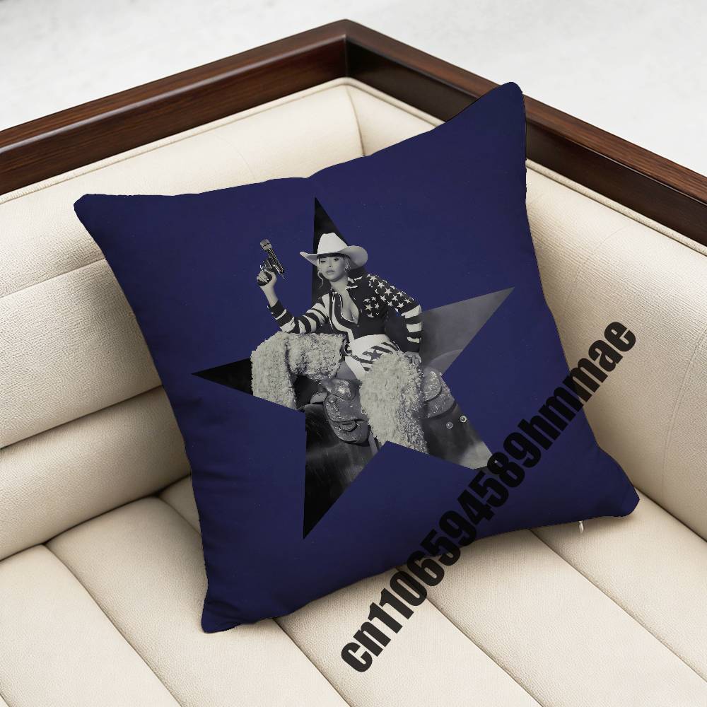 For For Singer BBeyonce Cowboy Throw Pillow Case Sham xcm xcm Square Home Pillowcase Cushion Cover