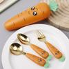 3Pcs Carrot Shape Travel Utensil Sets For Lunch, 304 Stainless Steel Camping Cutlery Set With Cute Carrot Shape & Storage Box, Reusable Flatware