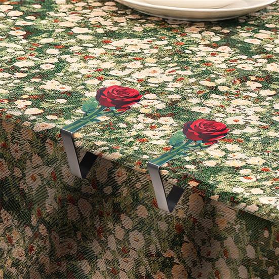 Зажим для скатерти из нержавеющей стали Роза Нескользящий для помещений и улицы Свадебная вечеринка Пикник Кемпинг Держатель скатерти Фиксирующий зажим