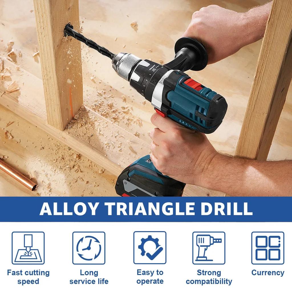 Многофункциональное треугольное сверло Набор алмазных сверл Керамическая плитка Бетон Кирпич Дерево Стекло Дырокол Пила Металлическая дрель