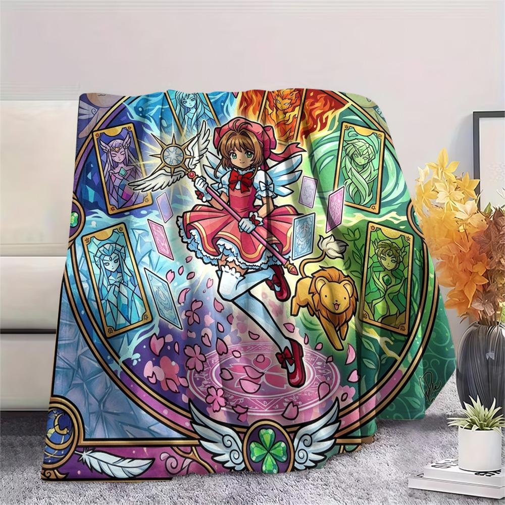 Cardcaptor Sakura Print Flannel Blanket, Ultra Soft High Quality All Seasons Warm Throw, Home Decor Cozy Blanket, Perfect Christmas Gift