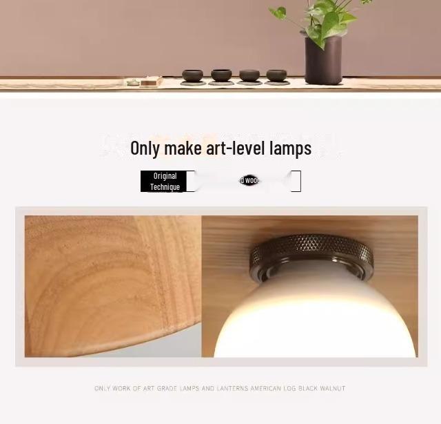 Люстра из дерева в стиле ретро ваби-саби: Лампа для спальни, кабинета, бара или чайной комнаты в японском стиле
