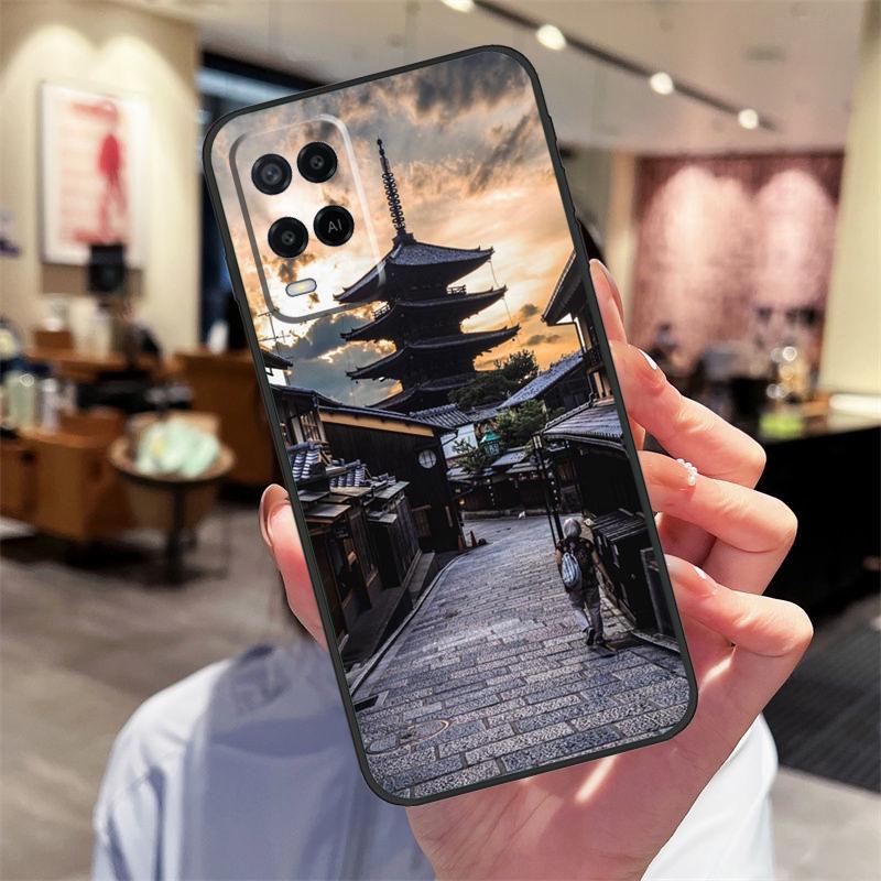 Японский храм Киото Чехол для Oppo A94 A74 A54 A18 A38 A58 A78 A98 A40 A60 A80 A16 A76 A96 A15 A17 A77 A57S