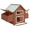 Chicken Coop Mocha and White 150x96x110 Cm Solid Fir Wood