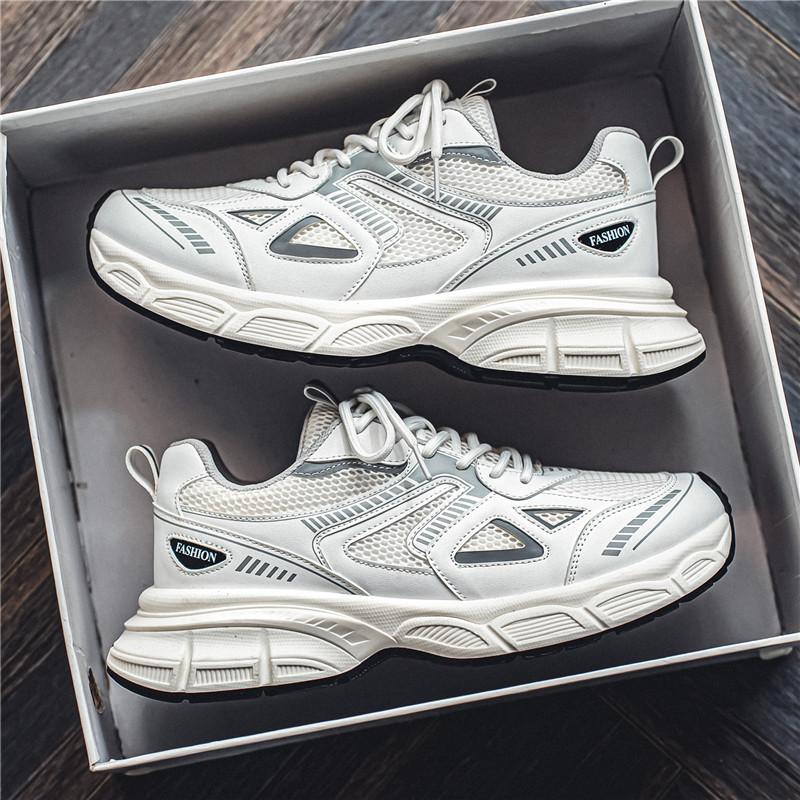 2024 осень новые туфли для пап на платформе сетчатые дышащие повседневные туфли спортивная обувь мужские модные уличные туфли для пап