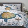 Sea Turtle Blue Starfish Shell Duvet Cover With Pillow Case Custom 3pcs Bedding Set Quilt Cover Double Bed Home Textile