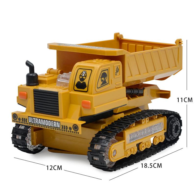 Children'S Rechargeable Wireless Remote Control Car Model, Four-Way Light Electric Construction Vehicle Toy