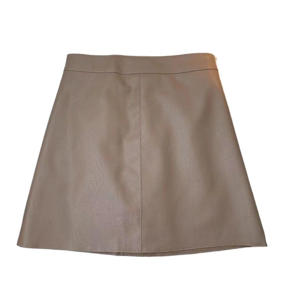 Однотонные короткие мини-юбки с защитными брюками, юбка-трапеция с высокой талией, летняя юбка из искусственной кожи
