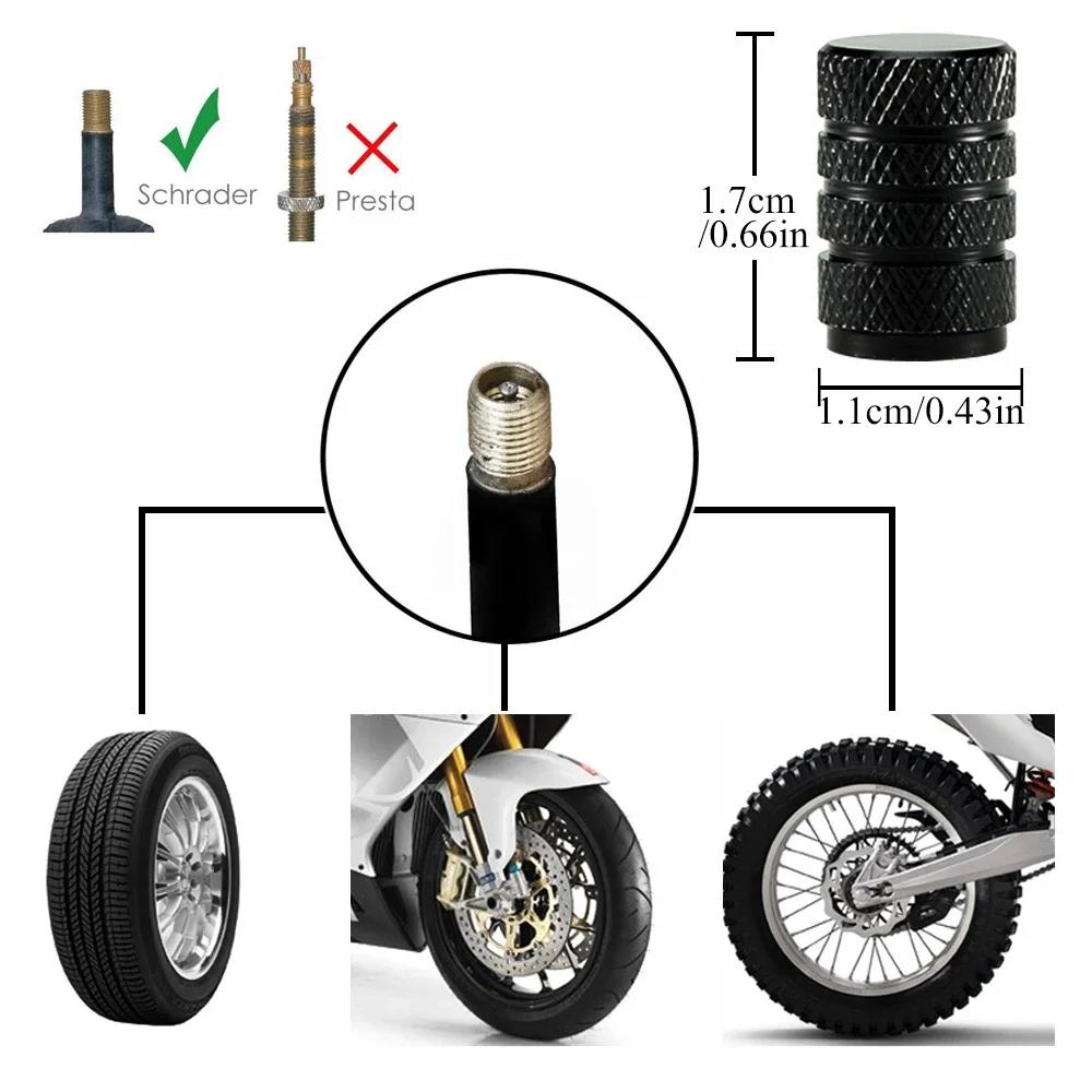 Dustproof Universal Aluminum Valve Stems Caps - 4-Piece Hub Protectors for Car Motorcycle Bicycle Tire Valves Valve Stems 1